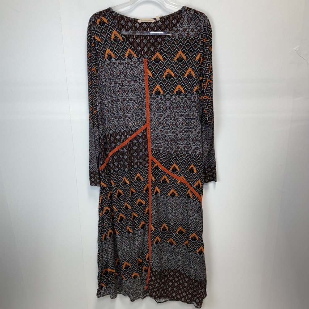 Soft Surroundings Mercado Beaded longsleeve Maxi Dress Tunic Patchwork Lagenlook